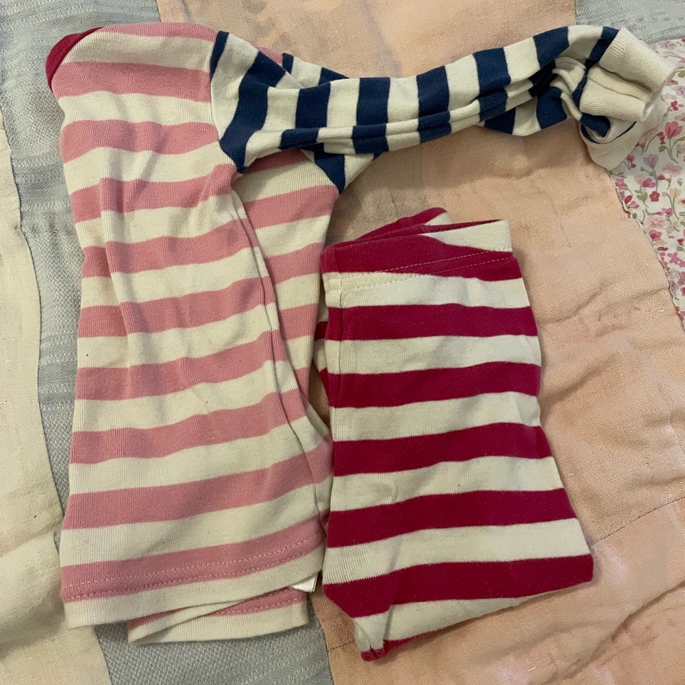 GAP Pink and blue striped PJ set
